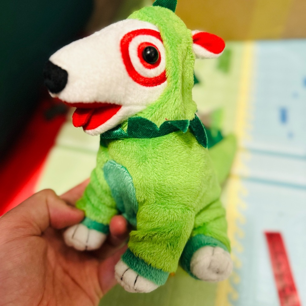 2012 Target Bullseye Dog Dinosaur Plush Green 7” Halloween Costume - Picture 5 of 10